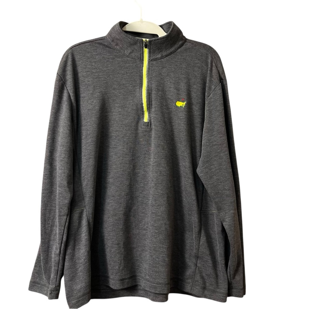 Masters Gray Quarter-Zip Sweatshirt with Neon Trim